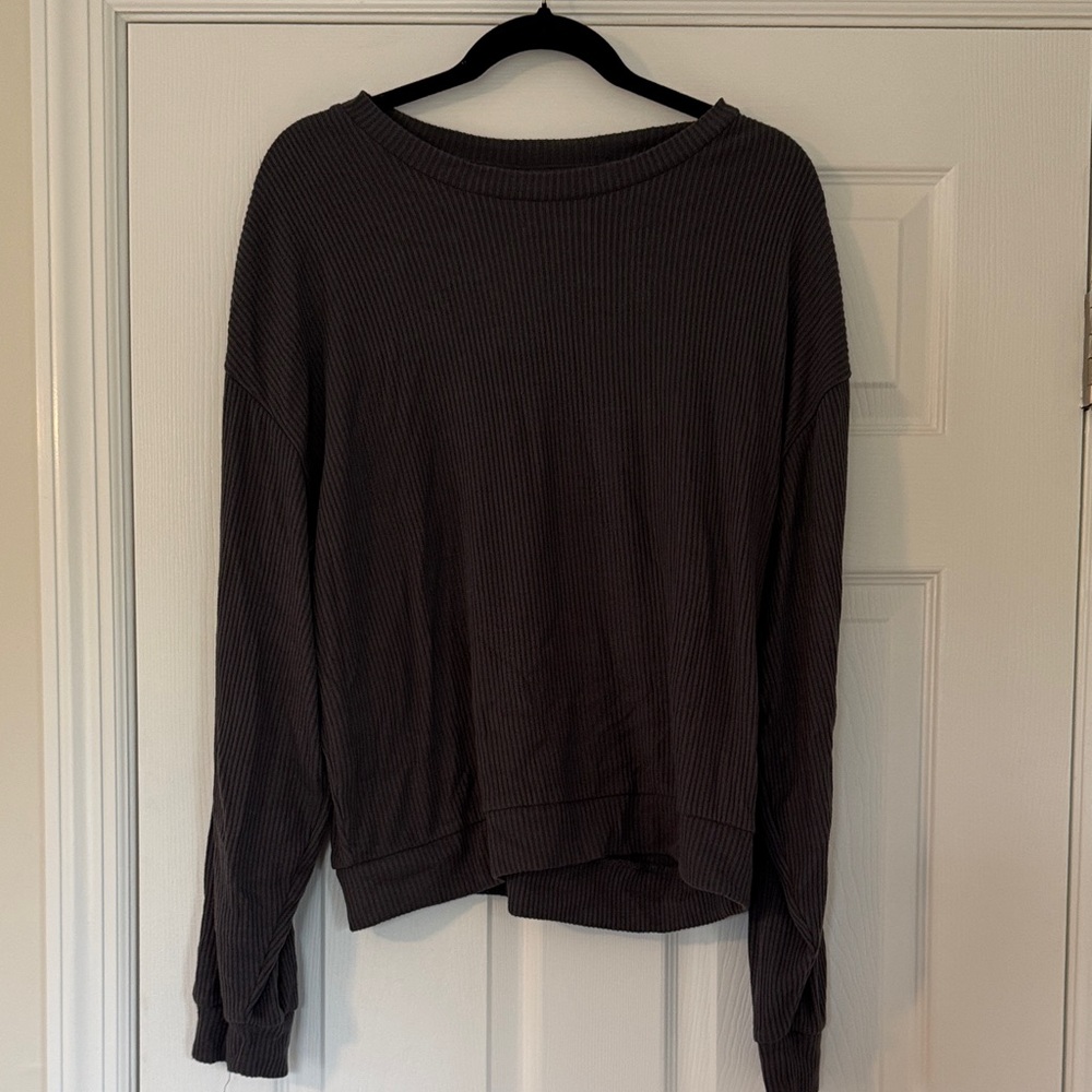 Honeydew USA Ribbed Long Sleeve Matching Set - Charcoal